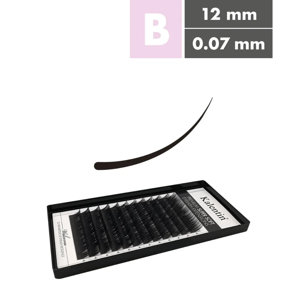 Kalentin Extensiones De Pestañas Clásicas Curva B 0,07 12mm Kalentin Extensiones De Pestañas Clásicas Curva B 0,07 12mm
